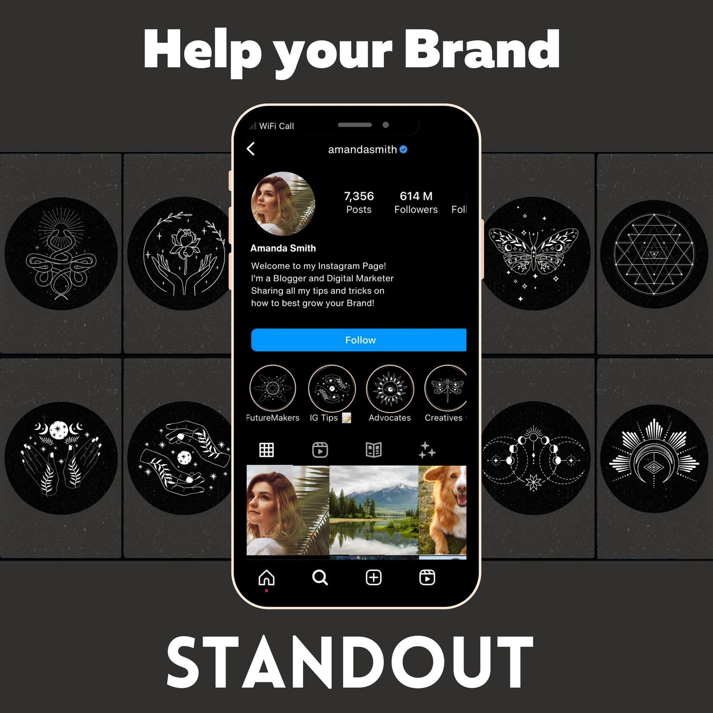 40 Instagram Highlight Covers | Black and White IG Story Icons | Celestial Aesthetic Highlight Buttons | IG Story Icons | Social Media Kit