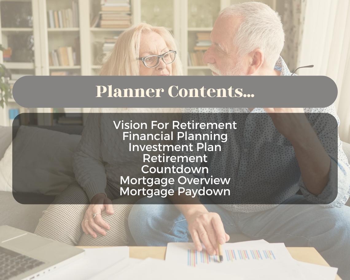 Retirement Planner | Goodnotes, Ipad, Notability, Canva | Daily/Weekly/Monthly Planner | Pension Investment Mortgage OAP Tracker