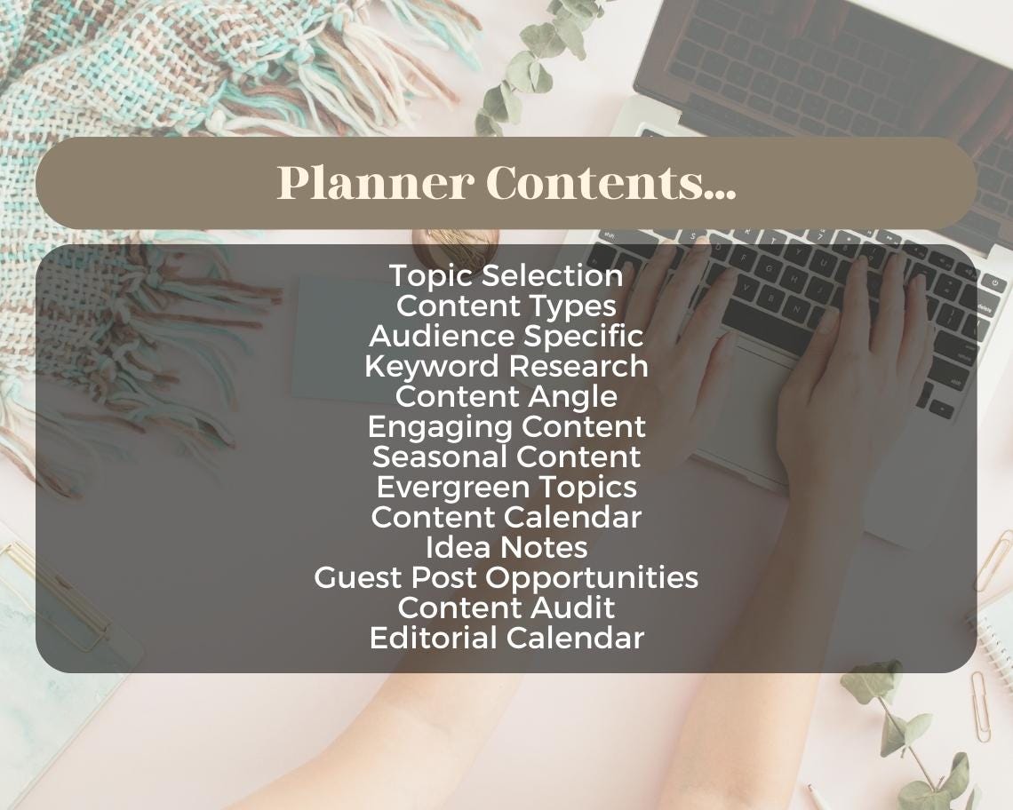 Blog Post Planner | Goodnotes, Ipad, Notability, Canva | Blogging Idea Planner | Bloggers Topic & Posting Inspiration Tracker For Engagement