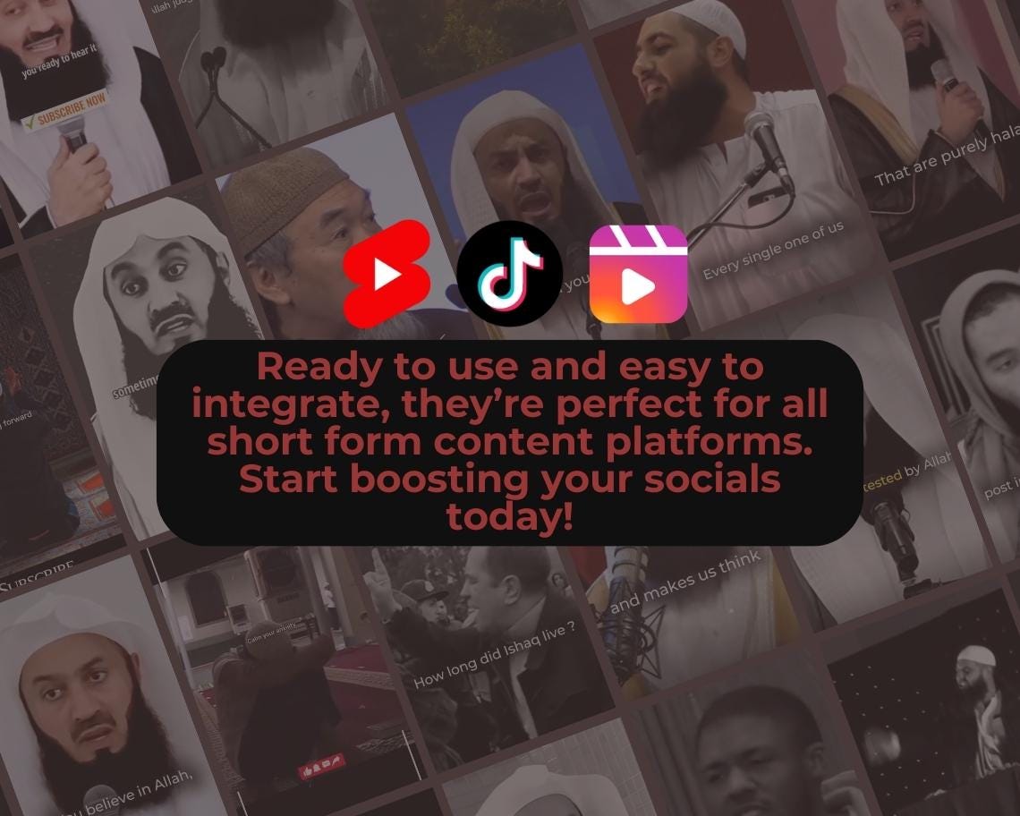 22000+ Islamic Reels | DFY Done For You Viral Clips | TikTok Instagram Reels Facebook Youtube Shorts | Muslim Videos Ready To Post