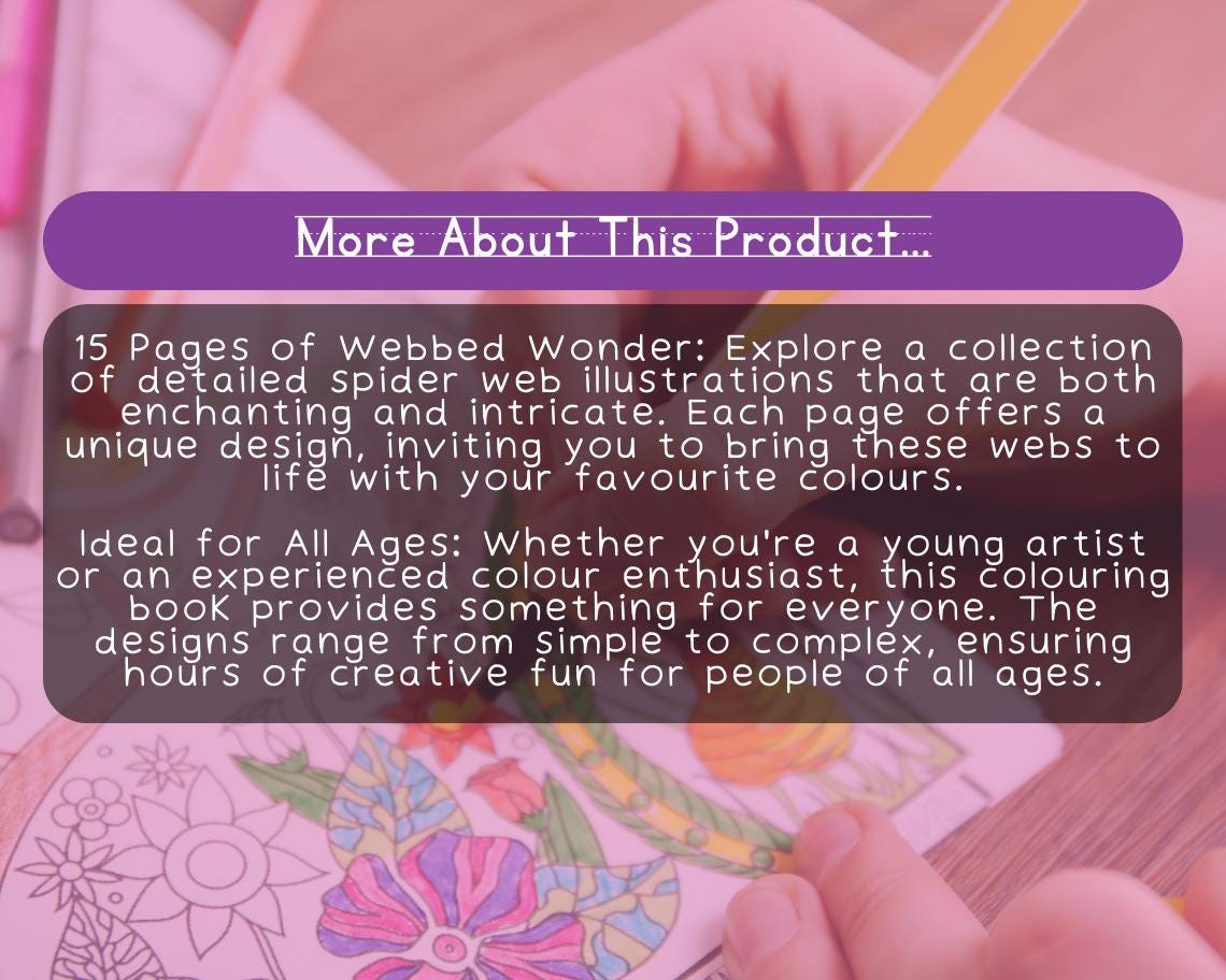 Spider Web Colouring Book | 15 Arachnid Themed Graphic Pages | Kids & Adults Art Books | Printable Drawing Colour Sheets All Ages |