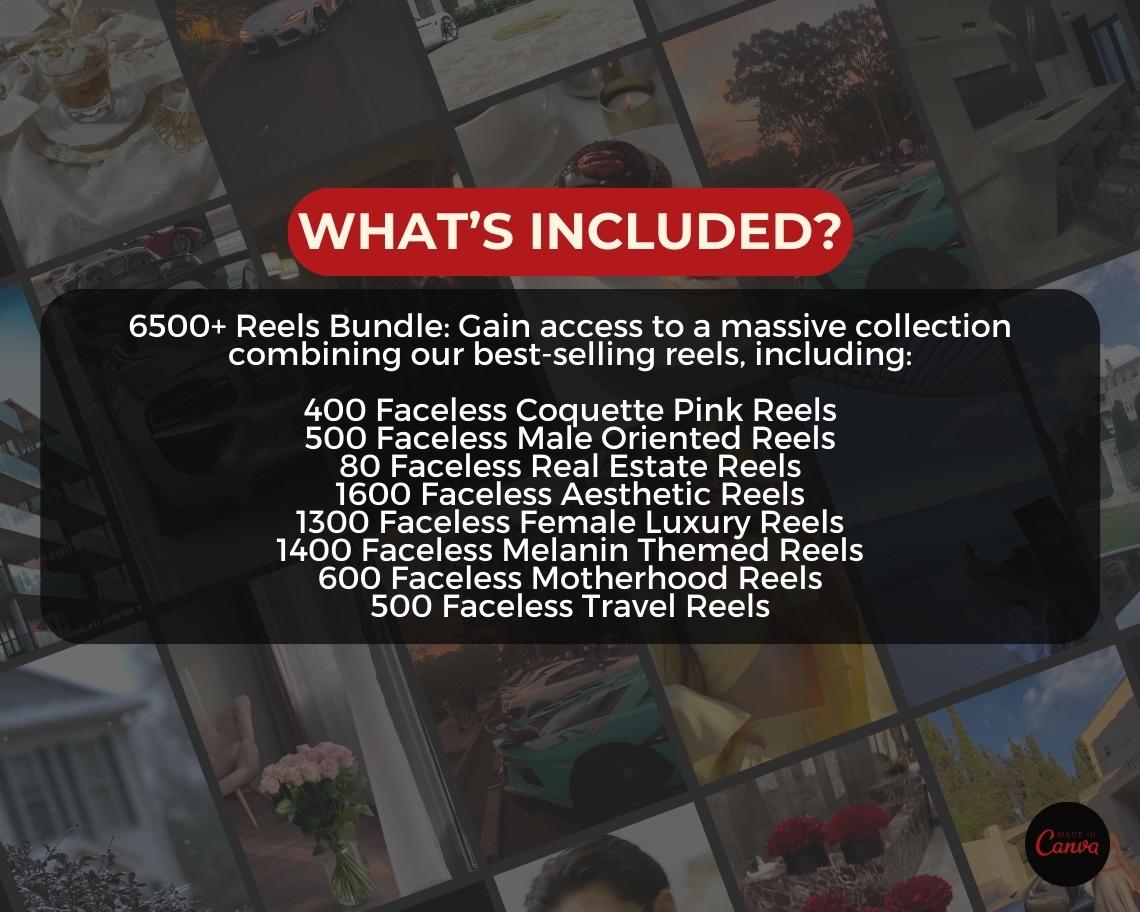 6500+ Faceless Reels Bundle | DFY Done For You Viral Clips | TikTok Instagram Reels Facebook Youtube Shorts | Ready To Post Videos