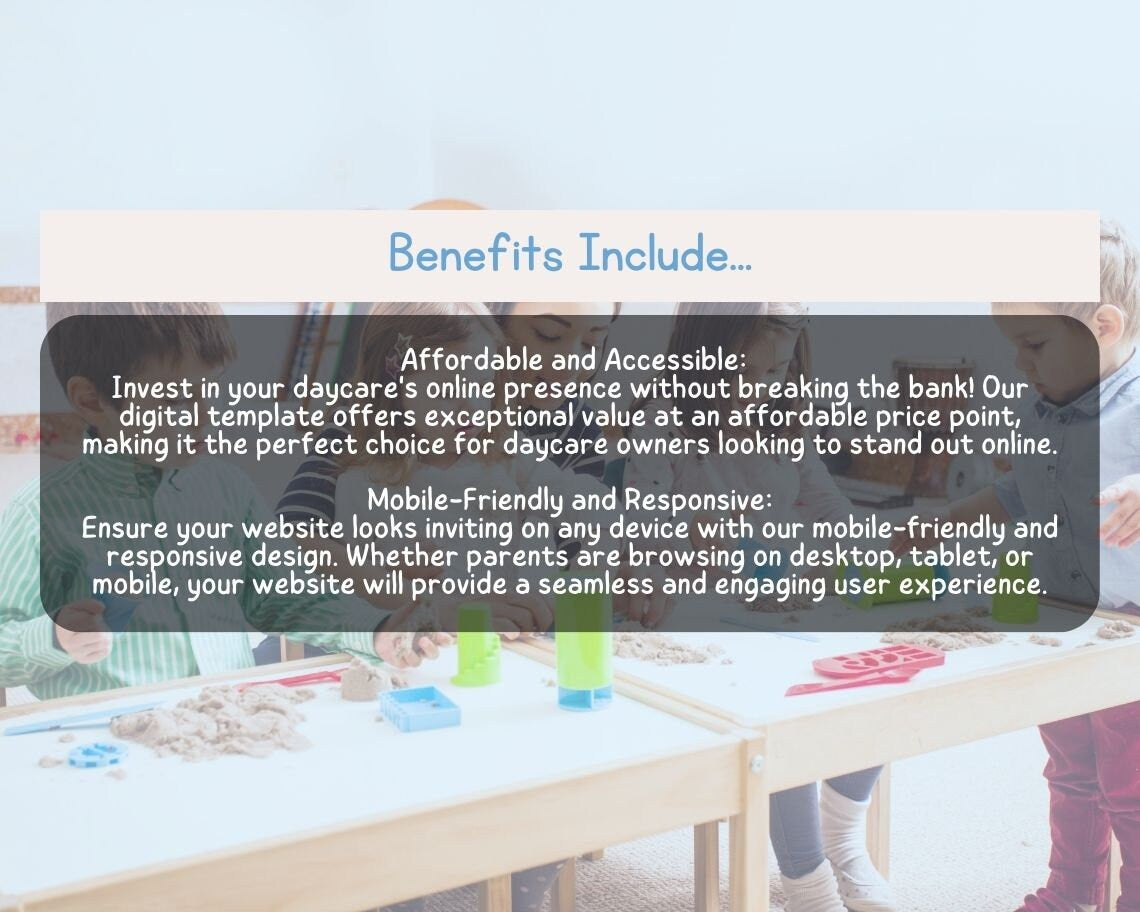 Canva Daycare Website Template | Website Landing Page For Preschool & Nursery | Easy One Page Web Design | Create a Daycare Site With Canva