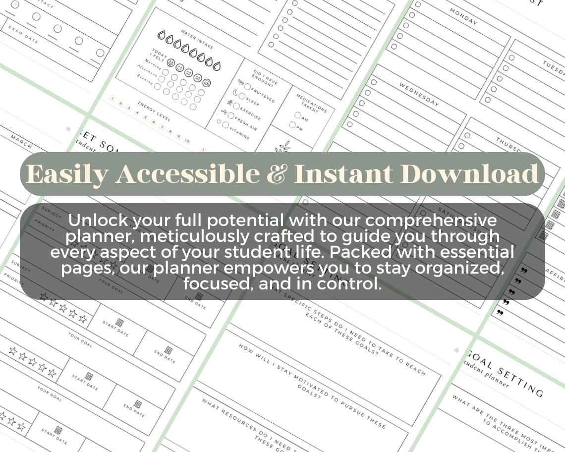 Student Planner | Goodnotes, Ipad, Notability, Canva | Daily/Weekly/Monthly Planner | University College Studying & Organisation Tracker