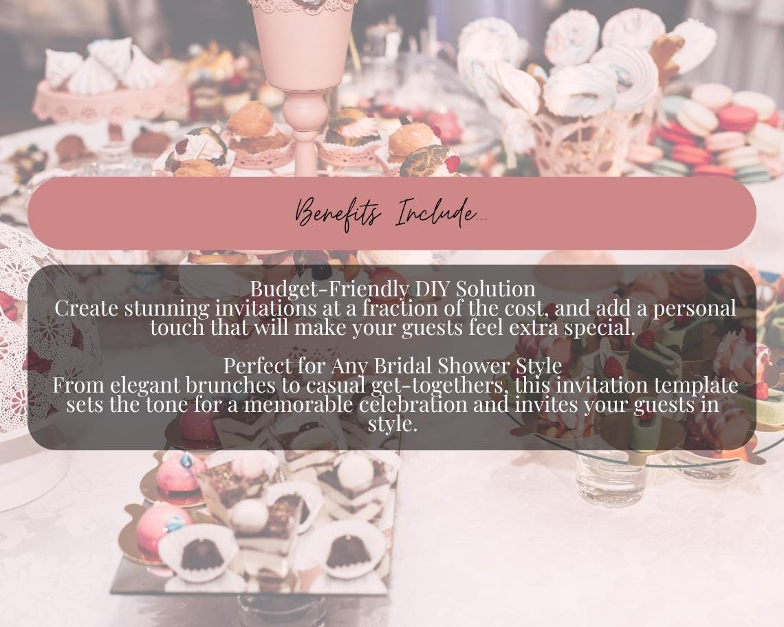 Bridal Shower Invitation Template | Editable Canva Design | Instant Download | Customizable Invitation