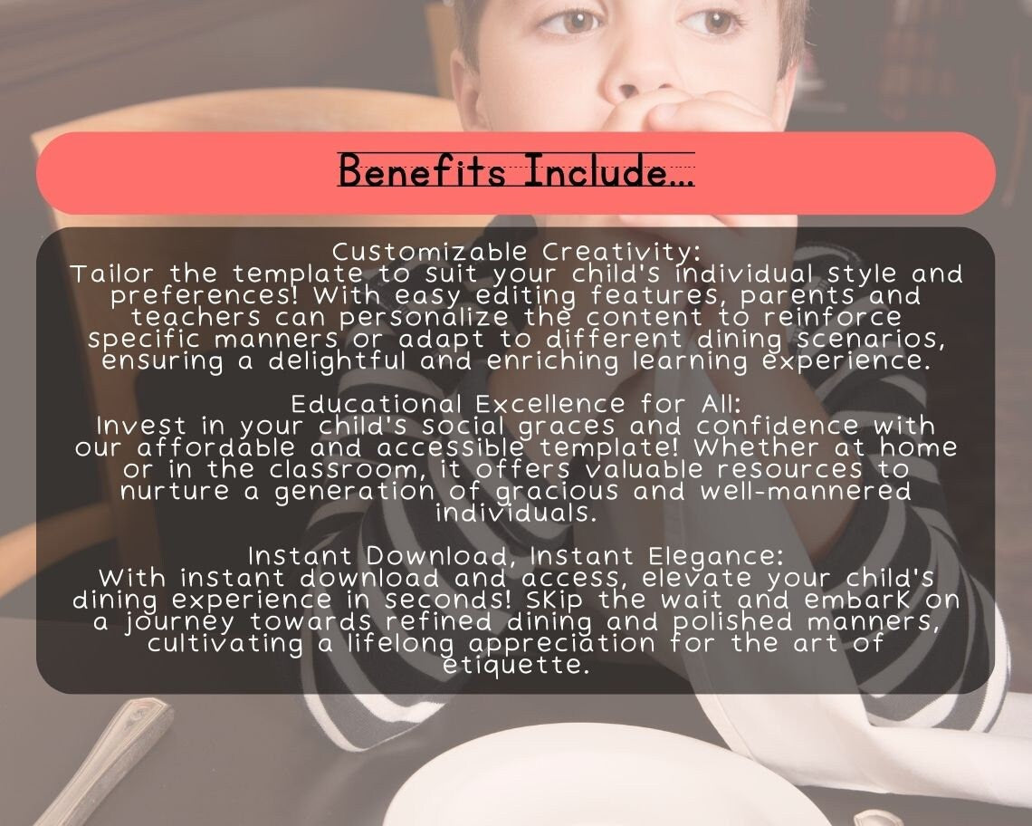 Kids Table Manners | Children's Learning Sheet | Teach Kids & Toddlers Pages | Kids Educational Templates For Learning Basic Etiquette