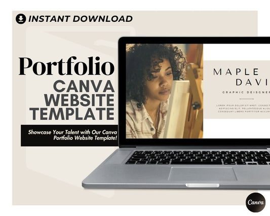Canva Portfolio Website Template | Website Landing Page For Portfolios | Easy One Page Web Design | Simple Collage Website Design