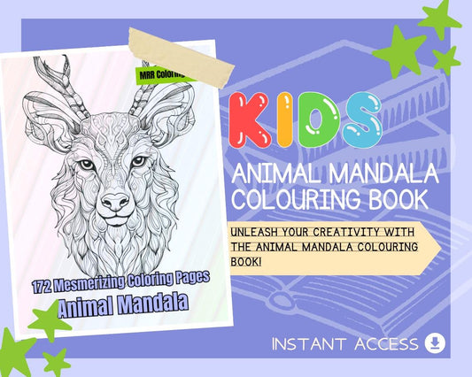 Animal Mandala Colouring Book | 172 Animal Themed Graphic Pages | Kids & Adults Art Books | Printable Drawing Colour Sheets For All Ages |