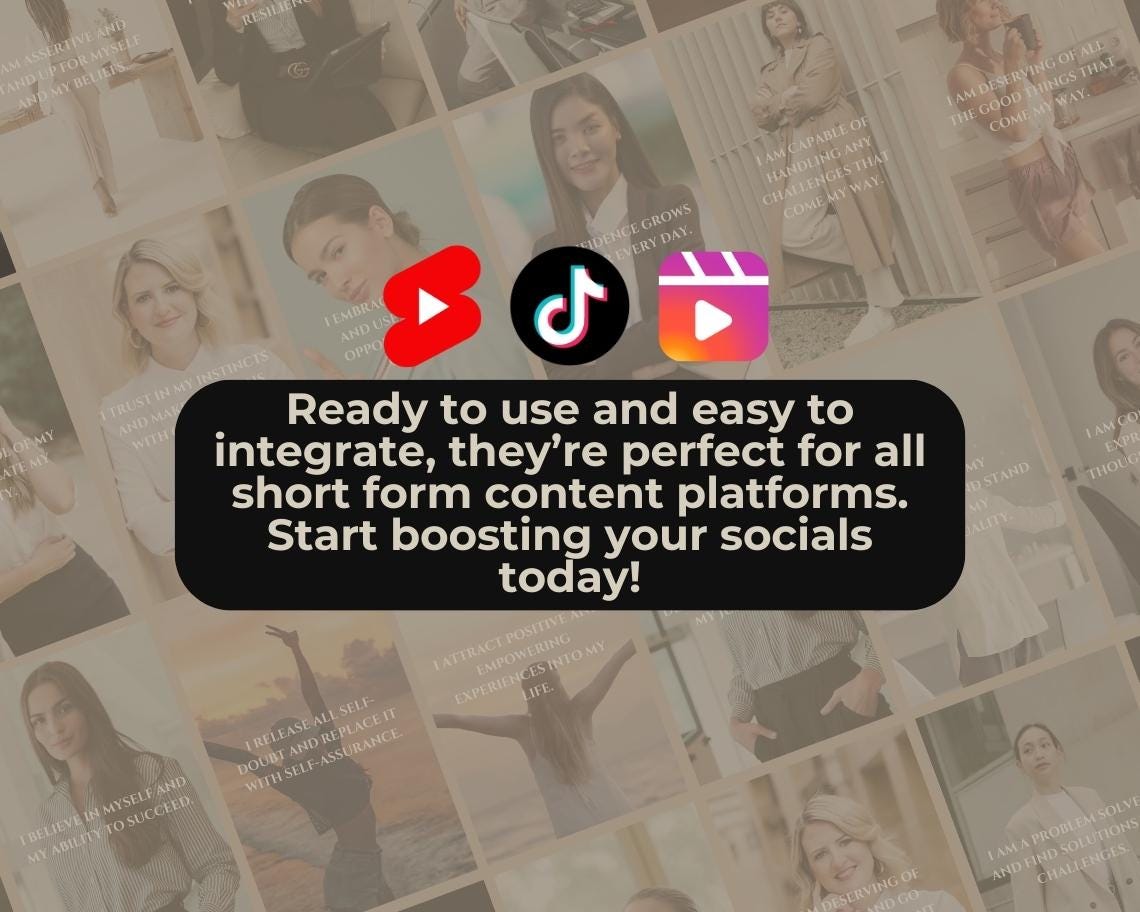 500 Affirmation Reels | DFY Done For You Viral Reels | TikTok Instagram Reels Facebook Youtube Shorts | English Subtitled Ready To Post |