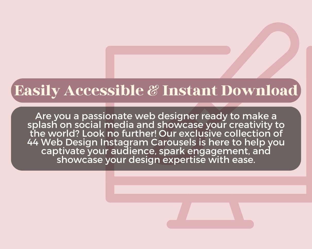 Web Design Instagram Carousels | 44 Social Media Graphics |  Web Developer Insta Templates | Instagram Carousel Designs For Viral IG
