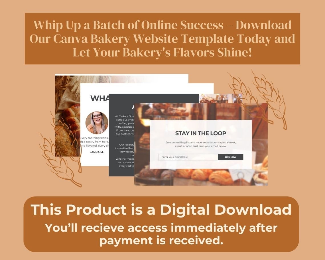 Canva Bakery Website Template | Website Landing Page For a Bakers & Cakery | Easy One Page Web Design | Create a Baker Site With Canva