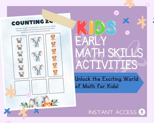 Kids Early Math Skills Activities | Children's Learning Sheet | Teach Kids & Toddlers Pages | Kids Educational Templates For Learning Maths