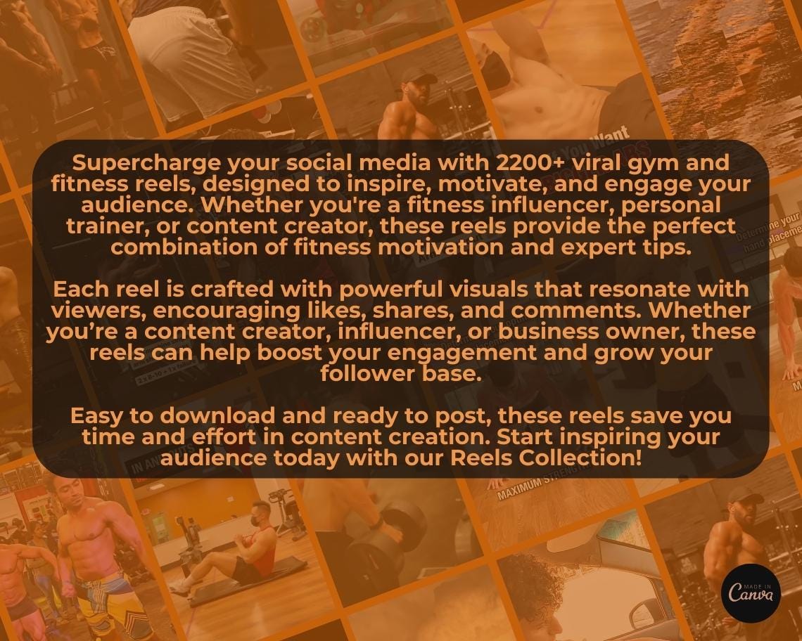 2200 Gym & Fitness Reels | DFY Done For You Viral Clips | TikTok Instagram Reels Facebook Youtube Shorts | English Videos Ready To Post