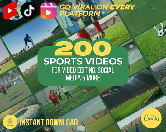 200 Sports Videos | HD Fitness Stock Footage Films | High Quality Motivational Clips Bundle | HQ Inspirational Football Basketball Soccer