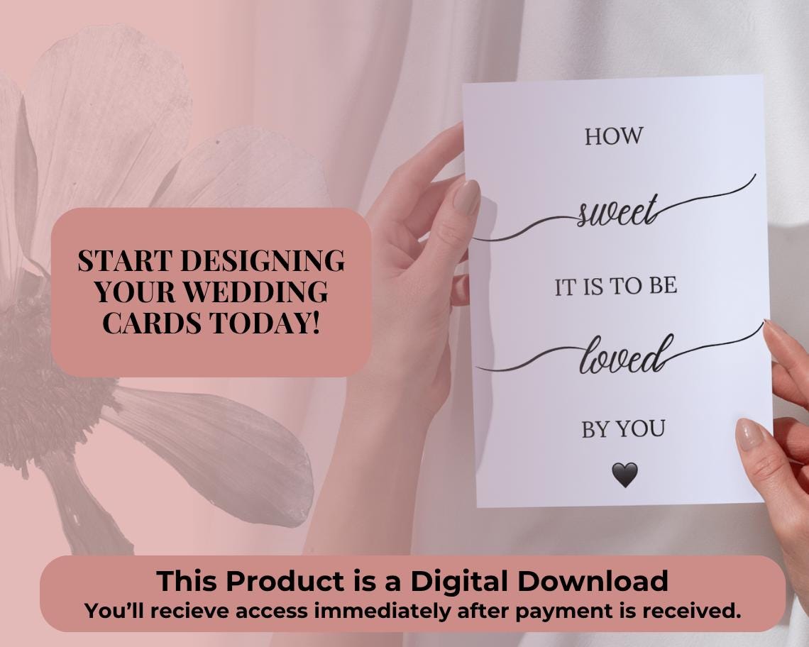 Wedding Invitation Card Template | Editable Canva Design | Instant Download | Customizable Printable Invite