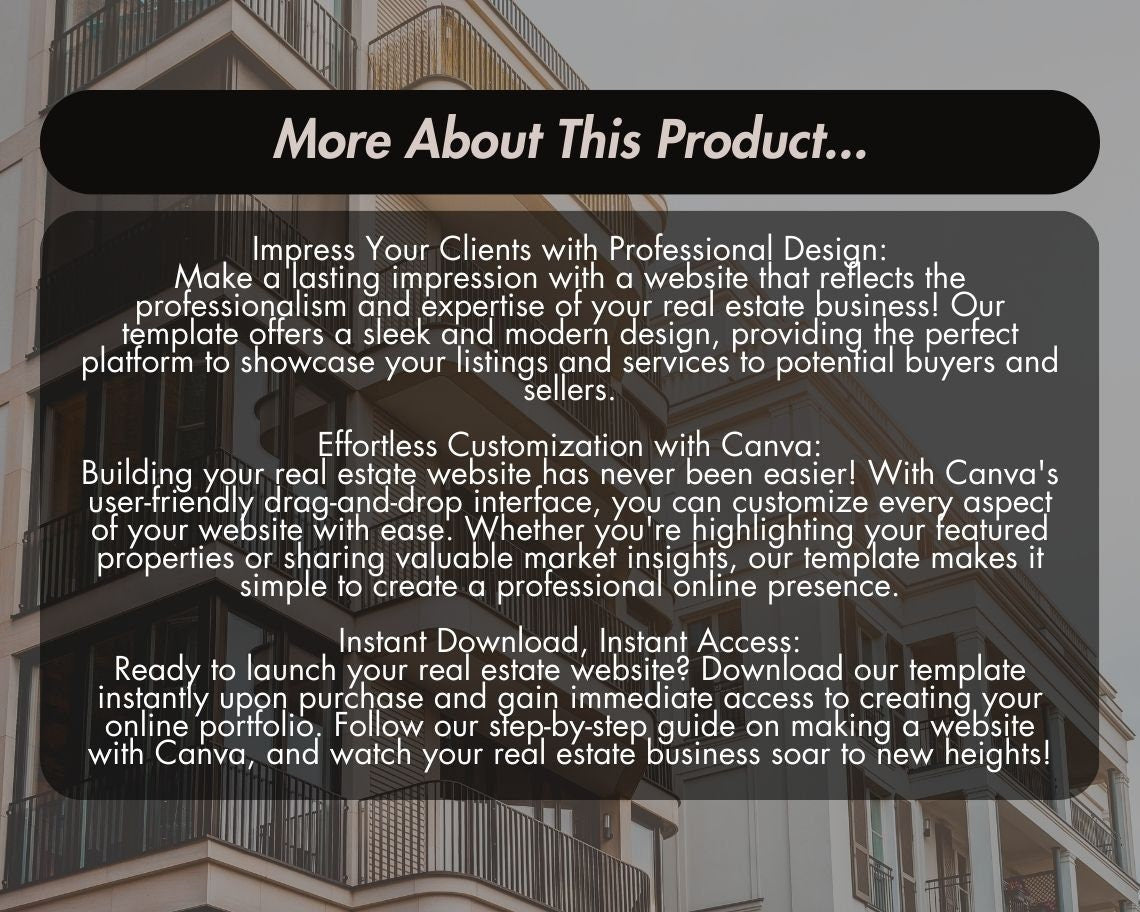 Canva Real Estate Website Template | Website Landing Page For Realtors | Easy One Page Web Design | Simple Estate Agent Website Design