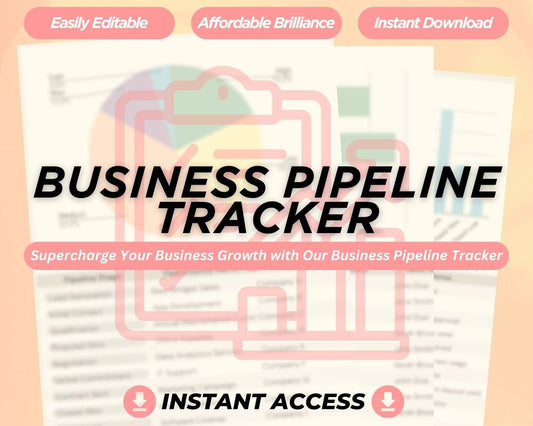 Business Pipeline Tracker | Sales Pipeline Spreadsheet | Detailed Sales Target Report Planner
