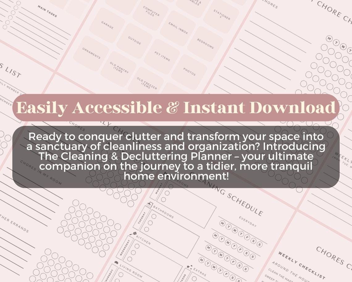 Cleaning And Decluttering Planner | Goodnotes, Ipad, Notability, Canva | Daily/Weekly/Monthly Planner | Clean Organising & Tidying Tracker