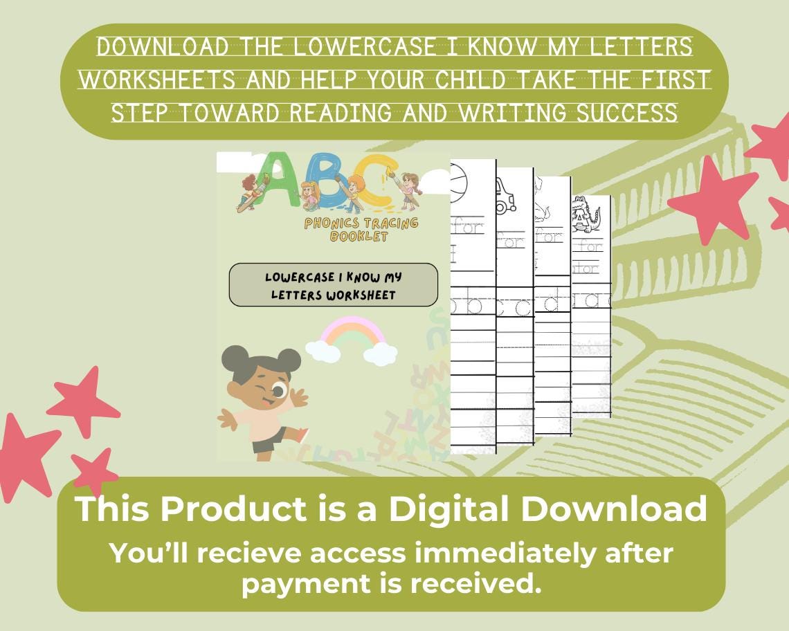Lowercase I Know My Letters Worksheets | Printable A–Z Tracing & Recognition Pages | Preschool Alphabet Practice
