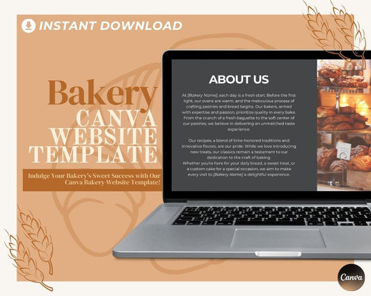 Canva Bakery Website Template | Website Landing Page For a Bakers & Cakery | Easy One Page Web Design | Create a Baker Site With Canva