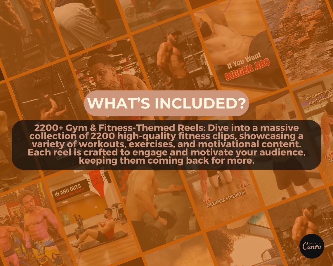 2200 Gym & Fitness Reels | DFY Done For You Viral Clips | TikTok Instagram Reels Facebook Youtube Shorts | English Videos Ready To Post