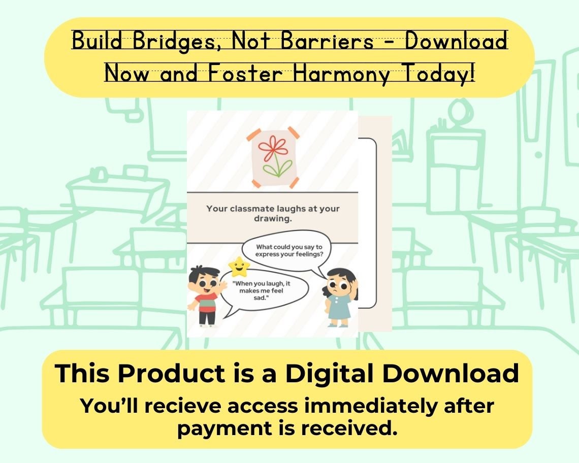 Kids Conflict Flashcards | Childrens Learning Sheet | Teach Kids & Toddlers Pages | Kids Educational Templates For Temper and Resolution