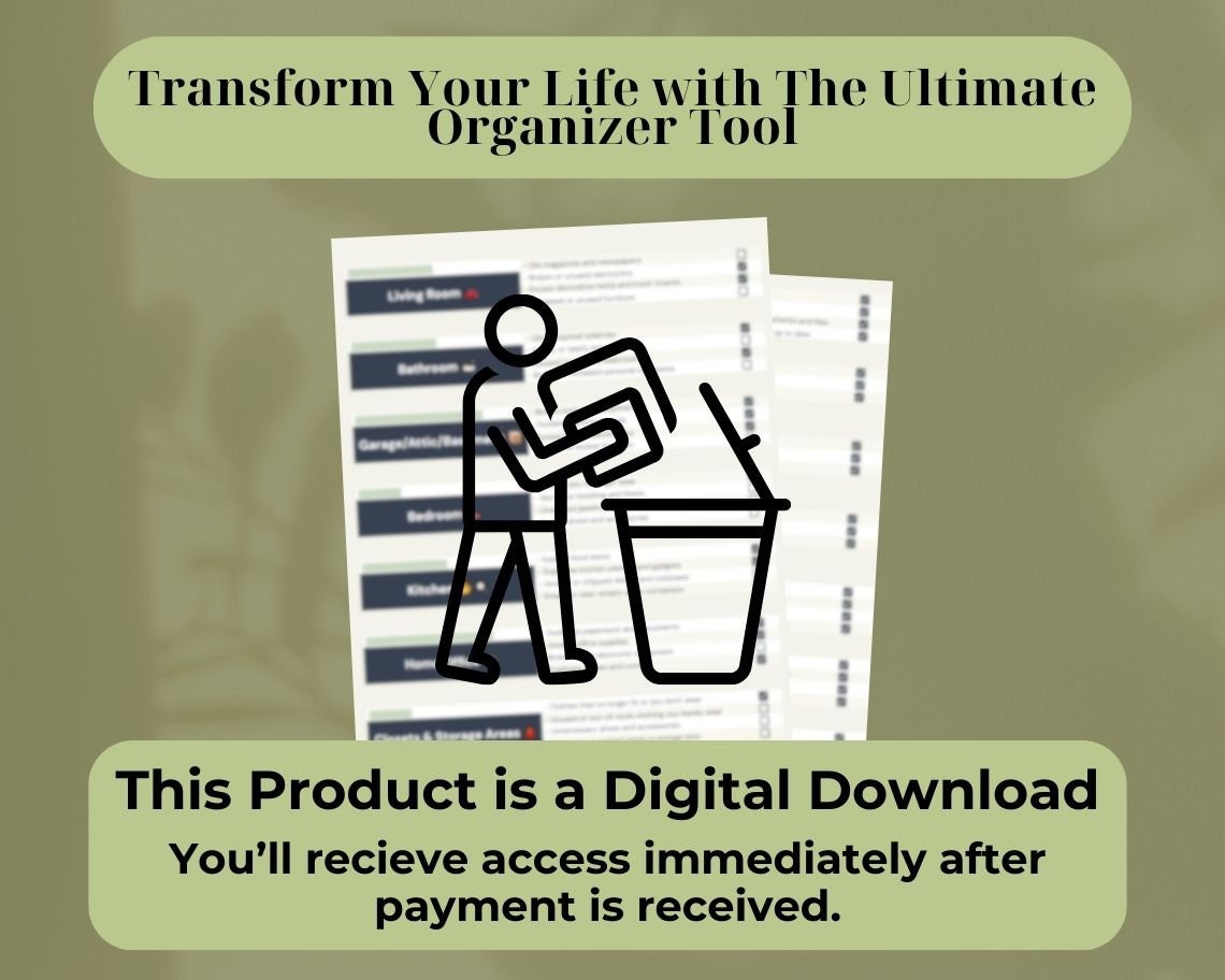 Ultimate Organiser Tool | Declutter Your Dashboard | Clean Up Digital & Physical Spaces | Cleaning Organisation Checklist | Free Space Sheet