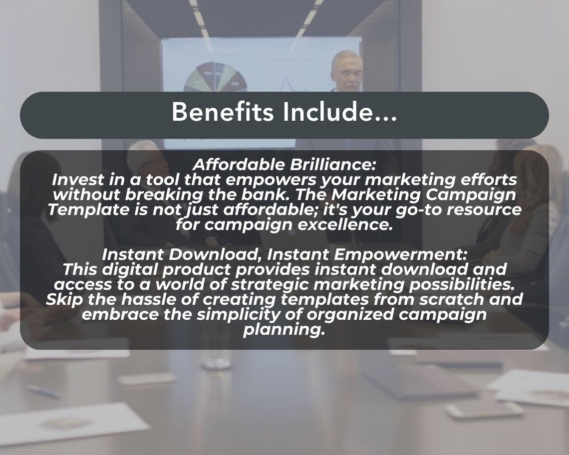Marketing Campaign Template | Simplistic Advertising Campaign Spreadsheet | Outline Marketing Objectives | Ad Campaign Social Media Sheet