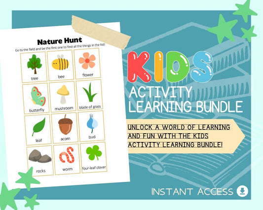 Kids Activity Learning Bundle | Children's Educational Work Books | Math Books, Work Books, Work Sheets, Origami, Word Search, Kids Planners