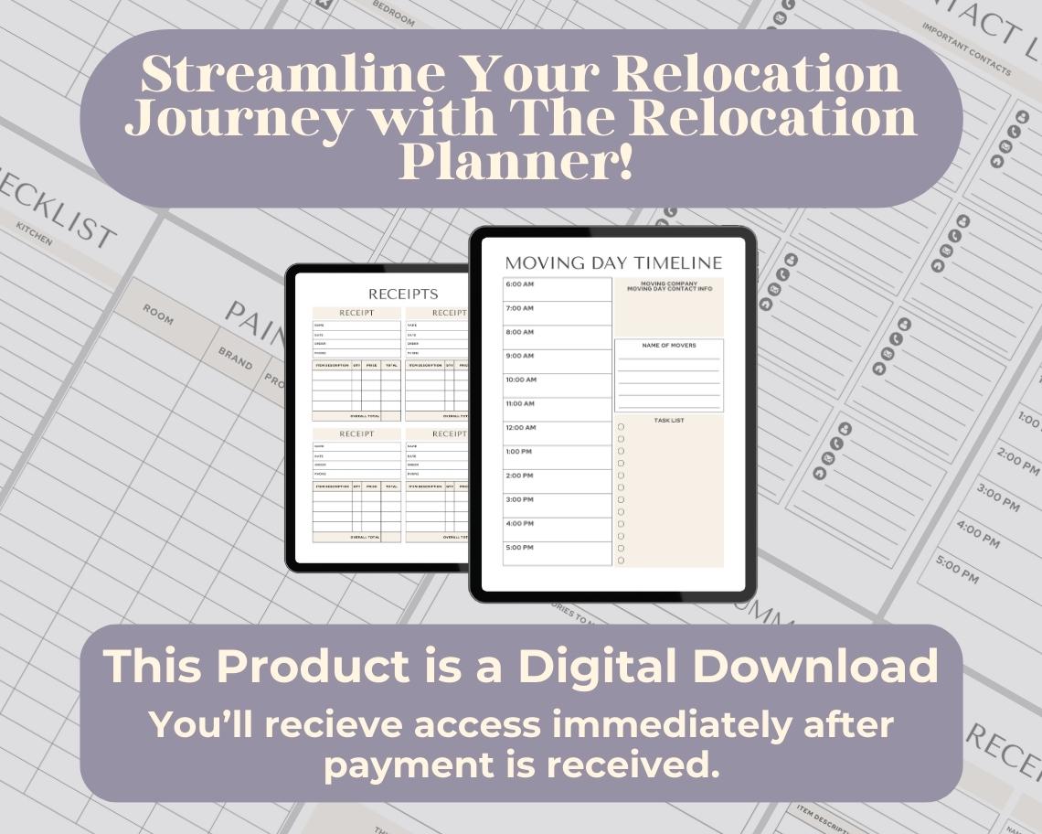 Relocation Planner | Goodnotes, Ipad, Notability, Canva | Daily/Weekly/Monthly Planner | Moving Relocating New Home Manager & Tracker