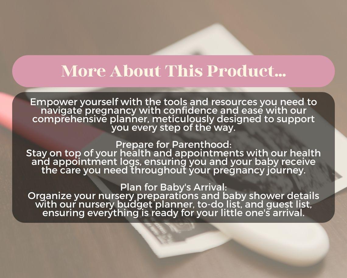 Pregnancy Planner | Goodnotes, Ipad, Notability, Canva | Daily/Weekly/Monthly Planner | Fertility Birth Cycle Pregnant Woman Tracker