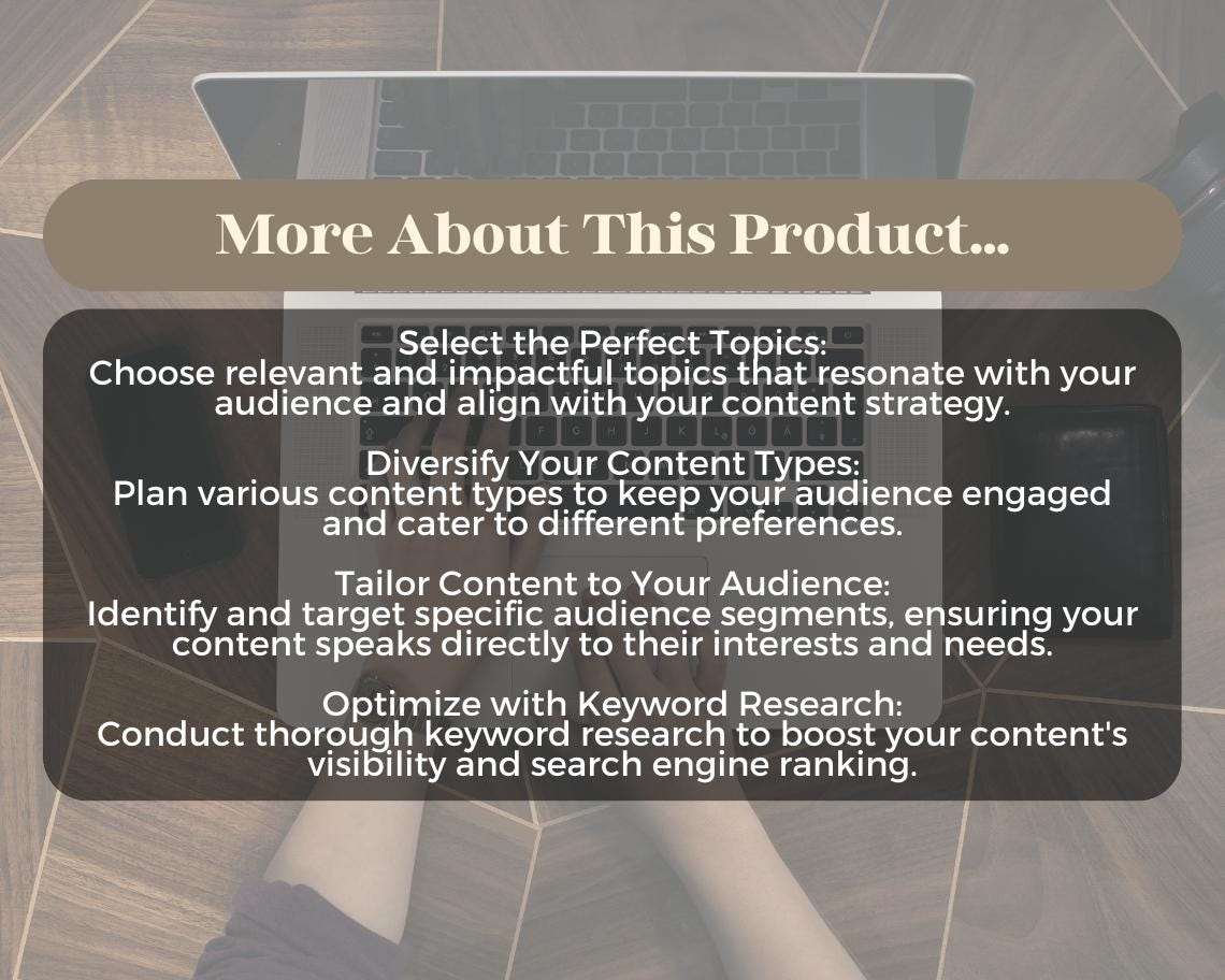 Blog Post Planner | Goodnotes, Ipad, Notability, Canva | Blogging Idea Planner | Bloggers Topic & Posting Inspiration Tracker For Engagement