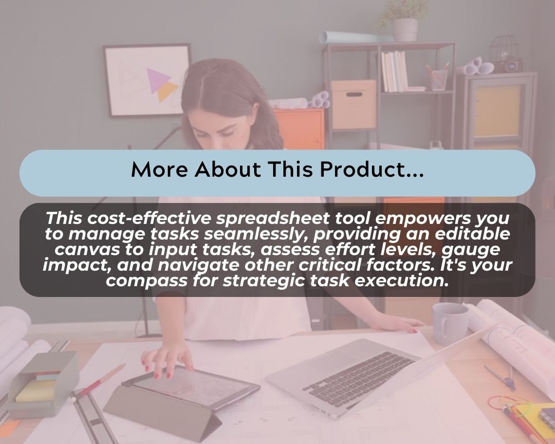 Impact Matrix Planner Spreadsheet | The Ultimate Business Planning Tool | Impact Planner for Success & Organisation | Organise By Importance