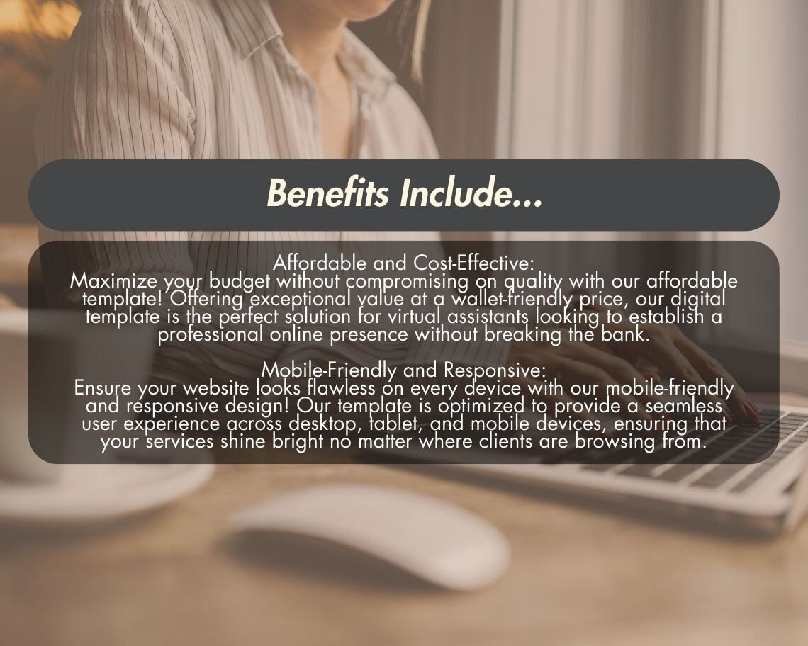Canva Virtual Assistant Website Template | Website Landing Page For VAs & PAs | Easy One Page Web Design | Simple Assistant Website Design