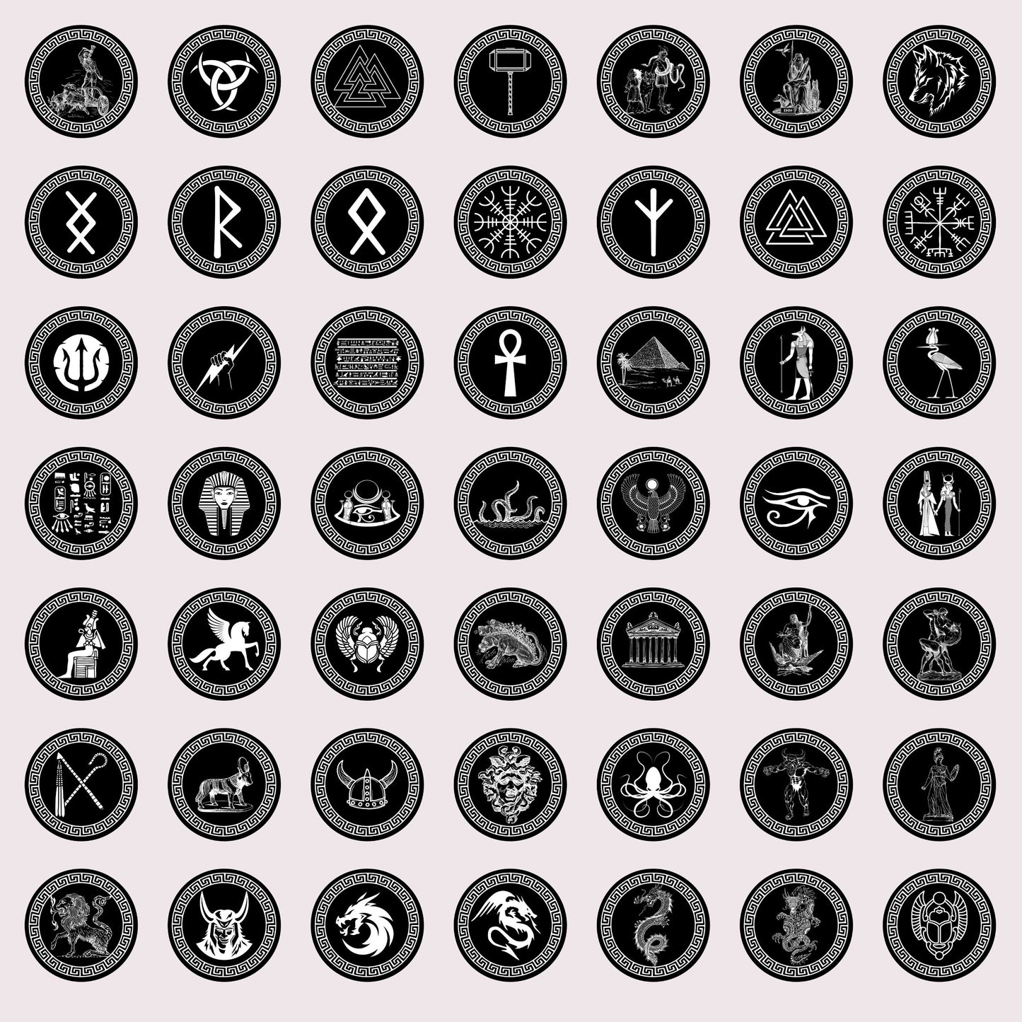 60 Instagram Highlight Covers | Black & White IG Story Icons | Mythology Aesthetic Highlight Buttons | IG Story Icons | Social Media Kit