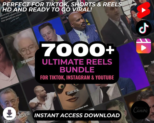 7000+ ULTIMATE Reels Bundle | DFY Done For You Viral Clips | TikTok Instagram Reels Facebook Youtube Shorts | Ready To Post Videos