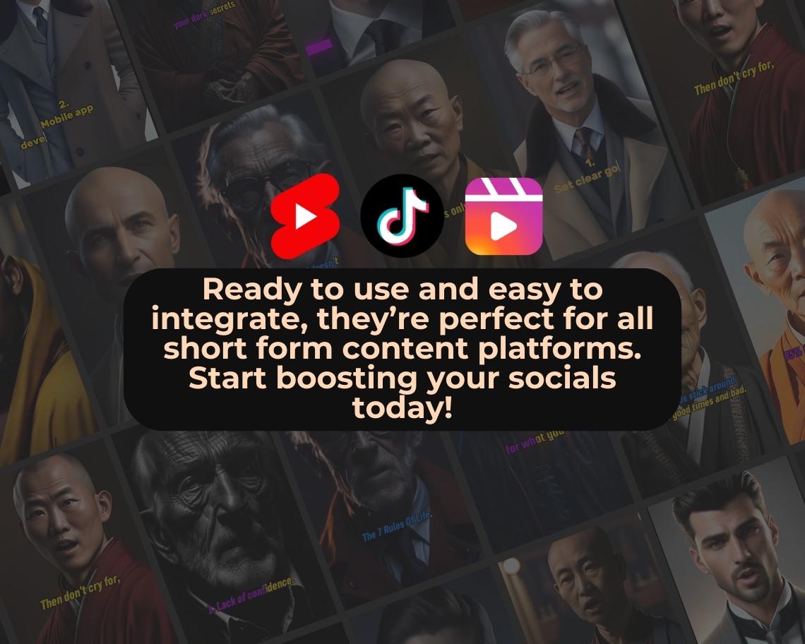 500 AI Motivational Reels | DFY Done For You Viral Reels | TikTok Instagram Reels Facebook Youtube Shorts | English Subtitled Ready To Post