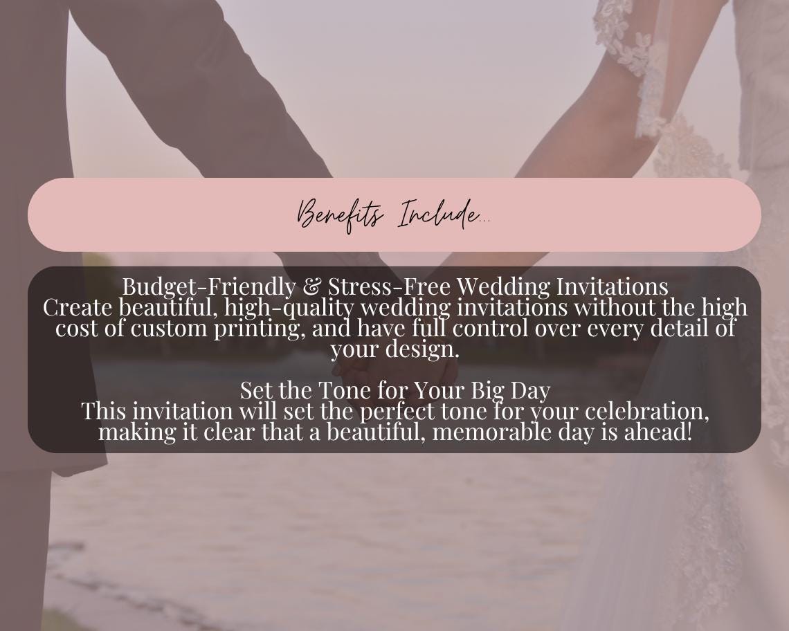 Wedding Invitation Card Template | Editable Canva Design | Instant Download | Customizable Printable Invite