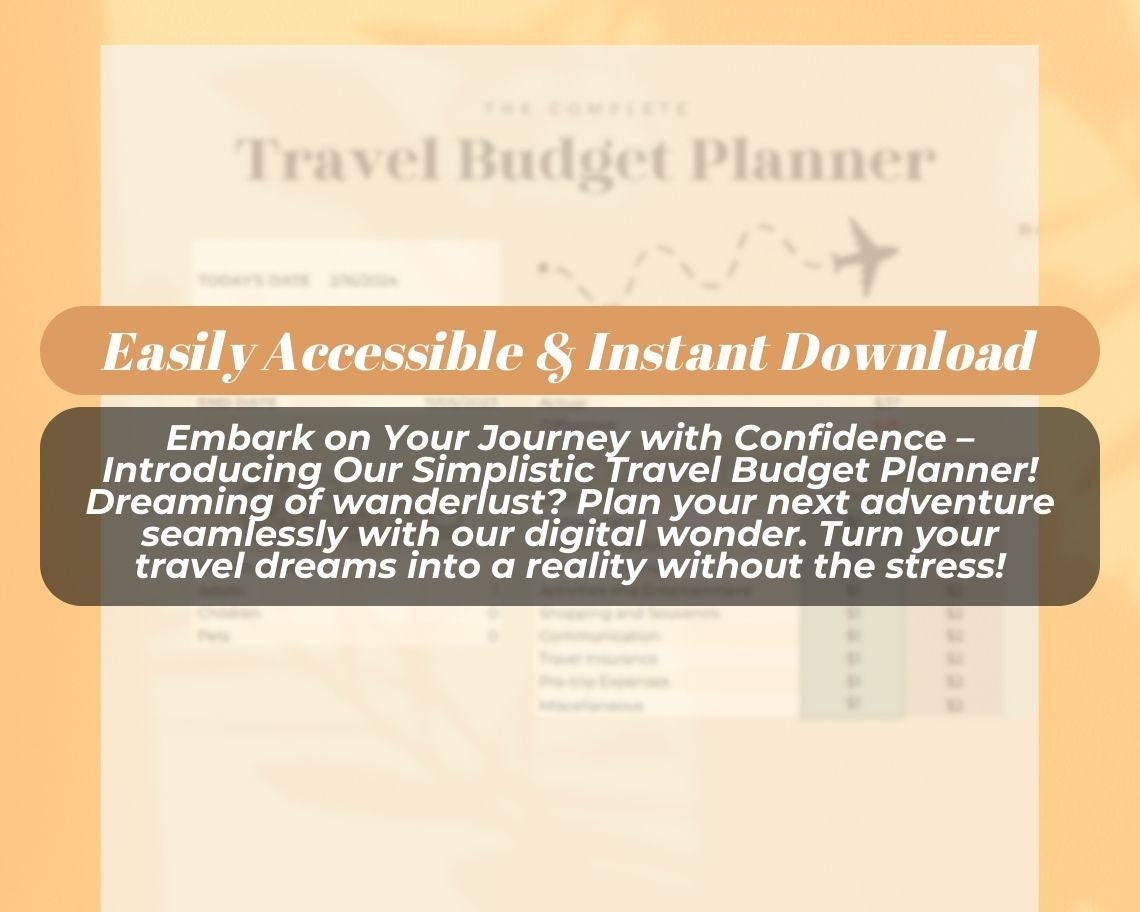 Travel Budget Planner | Holiday Expense Tracker | Travel Cheat sheet Google Sheet Expenses Plan | Travelling Budgetting Spreadsheet