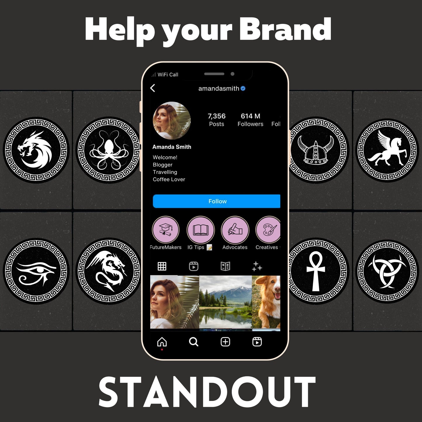 60 Instagram Highlight Covers | Black & White IG Story Icons | Mythology Aesthetic Highlight Buttons | IG Story Icons | Social Media Kit