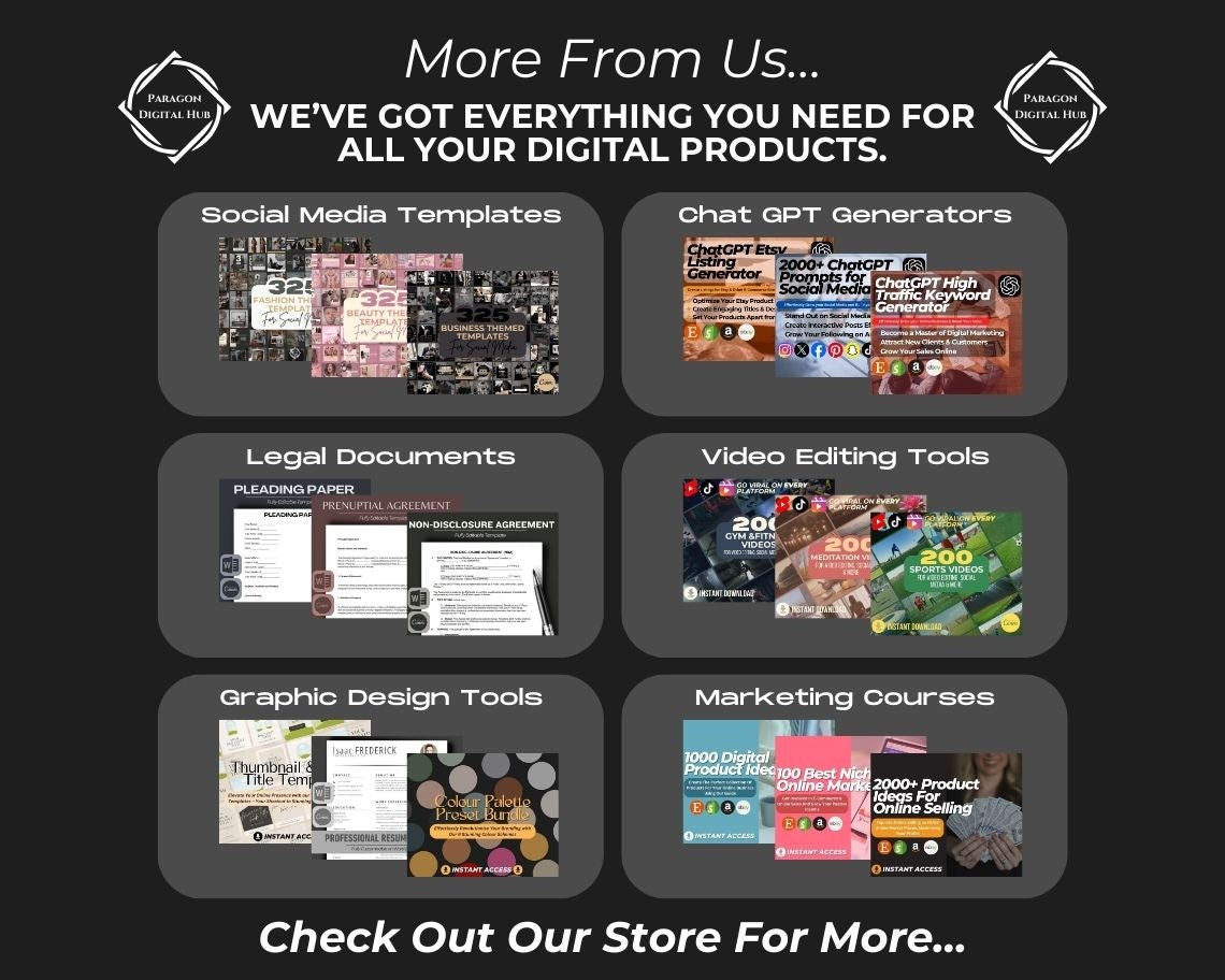 20 Thumbnail & Cover Title Templates | Mega Bundle Thumbnail Bonus | Pre Designed Template Thumbnails for Products eBooks Courses