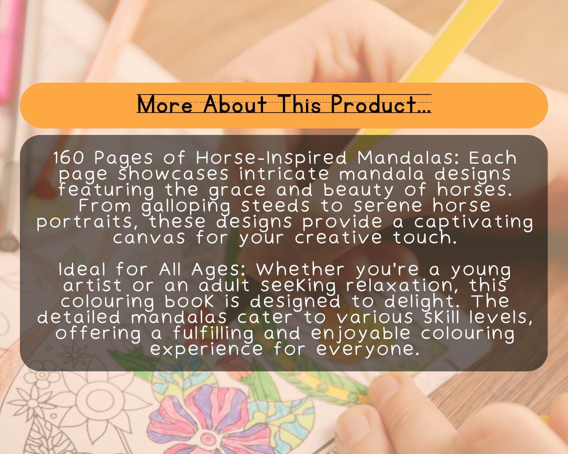 Horse Mandala Colouring Book | 160 Horse Themed Graphic Pages | Kids & Adults Art Books | Printable Drawing Colour Sheets For All Ages |